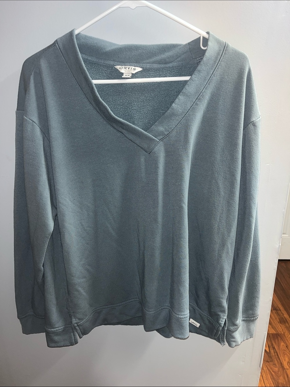 Orvis Teal V-Neck Pullover Sweatshirt
